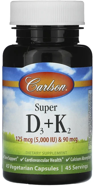 Carlson 슈퍼 D3 + K2 베지 캡슐 45정, Carlson 슈퍼 D3  K2 베지 캡슐 45정, 1개 - 쿠팡