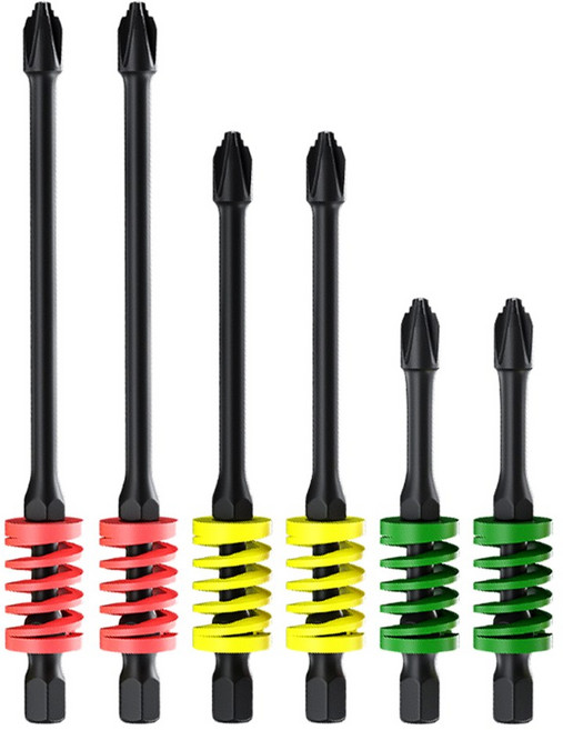 아띠꼴로 6개1세트 스프링 전동 드라이버 드릴 비트 육각 토션, 1세트
