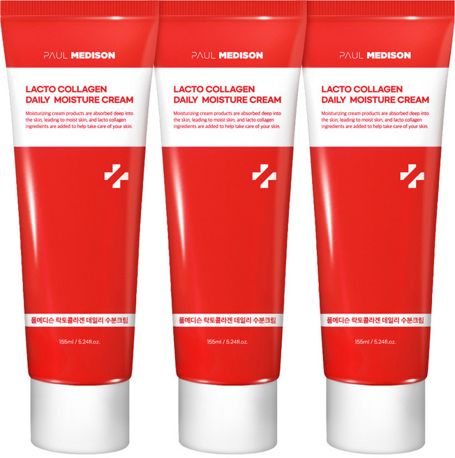 폴메디슨 락토콜라겐 데일리 모이스춰 아쿠아 수분탄력크림, 155ml, 3개