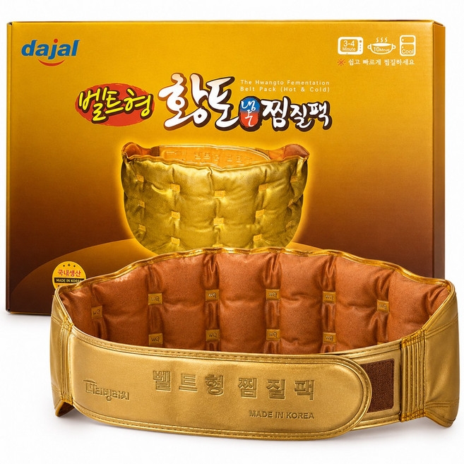 다잘 국산 황토 냉온 찜질팩 사계절사용, 벨트형, 1개