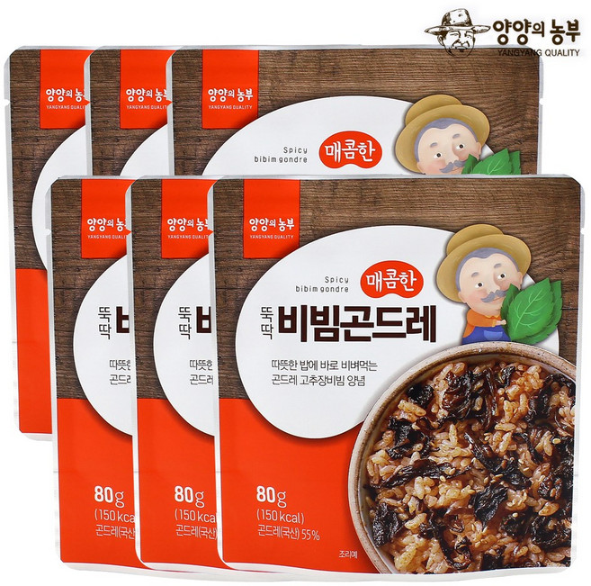 양양의농부 매콤한 간편 뚝딱 비빔곤드레 80gx6팩, 80g, 6개