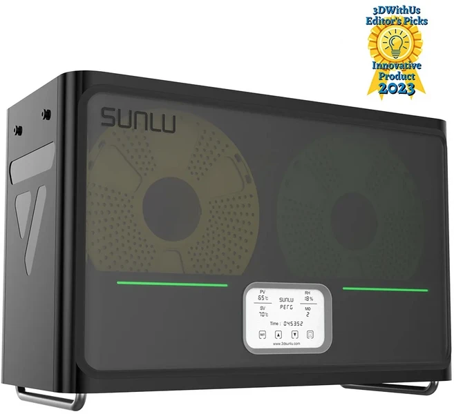 SUNLU S4 필라멘트 건조기 공식 3D 프린터 4 스풀 3KG 스풀 필라멘트 건조기 350W PTC 히터 70 ℃ 최대, 01 EU 220V  Black