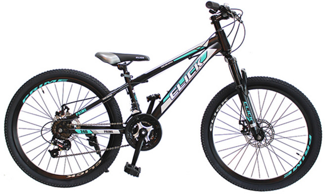 클릭 MTB 자전거 프라임 디스크브레이크 시마노 21단, 24인치 블랙민트, 1개, 170cm, 미조립