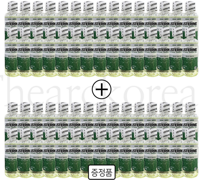 리스테린 내추럴 그린티 마일드 구강청결제, 100ml, 60개