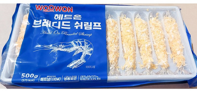 대량 빵가루 노바시 통새우 튀김 500gX10 머리 업소용