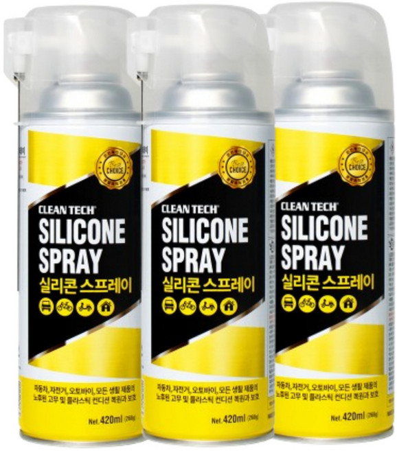 크린텍 간편하게 뿌리는 실리콘 스프레이, 3개, 420ml