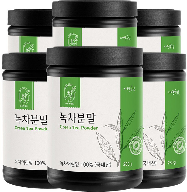 두손애약초 국산 녹차 가루 분말 말차 파우더, 280g, 6개
