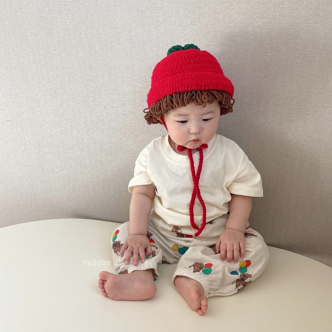 아기 유아 멋내기 가발 모자 위그햇 촬영소품