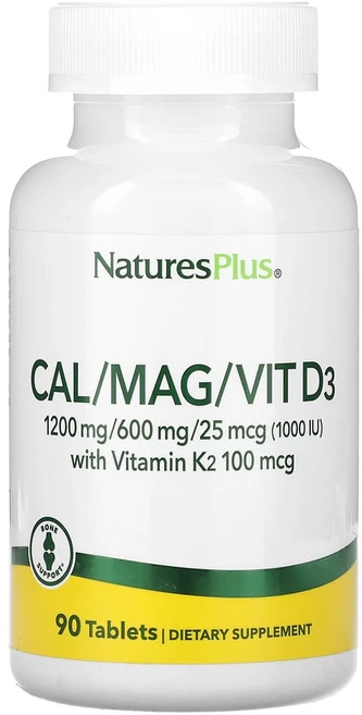 네이쳐스플러스 비타민K2 함유 칼슘/마그네슘/비타민D3 90정, 1개 - 쿠팡
