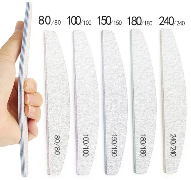 10 개/몫 네일 믹스 컬러 80/100/150/180/240 그릿 전문 사포 큐티클 리무버 버퍼 매니큐어 도구 세트, 06 M 10pcs Mix Color