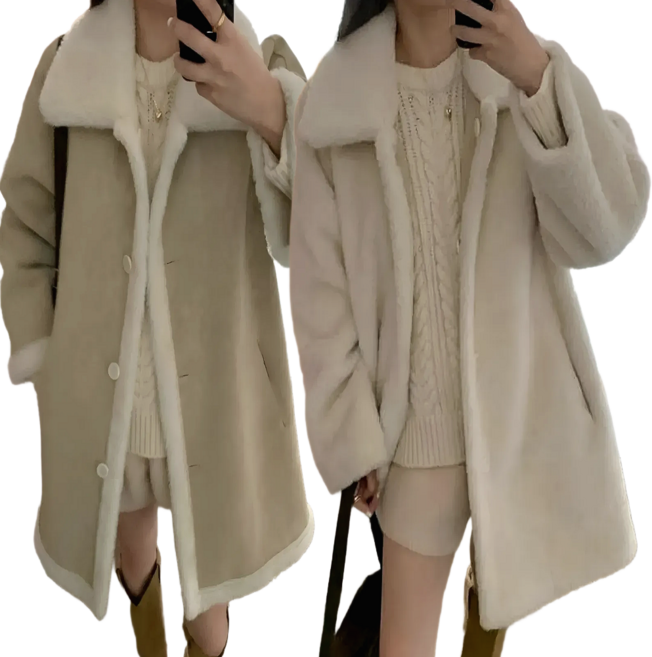 벨로아 투웨이 양면 양털 안감 리버시블 무스탕