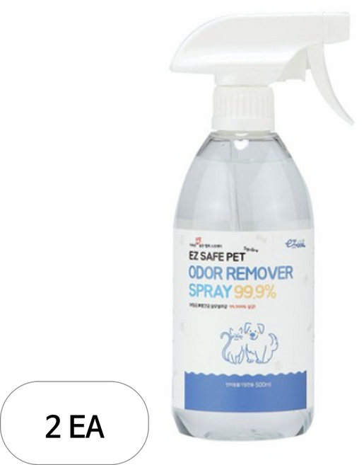 이지세이프펫 스퀘어 반려동물 탈취제 무향, 2개, 500ml