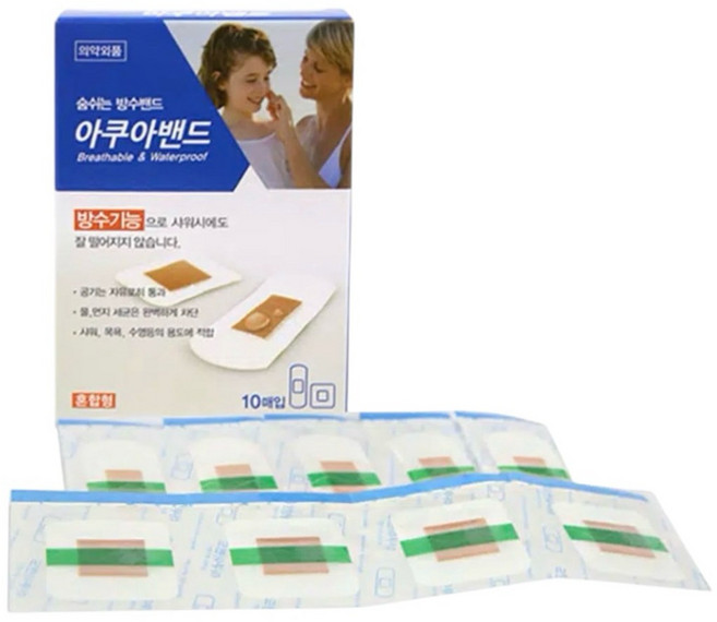 아쿠아 방수밴드 혼합형 10매입, 혼합형10매입 - 1개, 1개