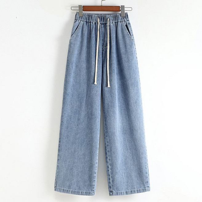 COSYEVNO 일자 청바지 여 와이드 밴딩 날씬해 보이는 통바지