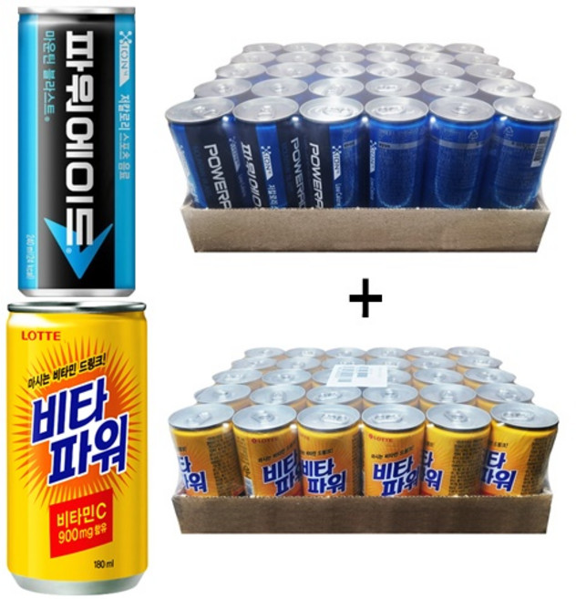 파워에이드 240ml(30캔) + 비타파워 180ml(30캔), 60캔, 240ml