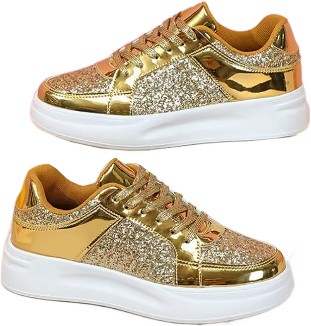 셀럽당 통굽 스팽글 패션화 키높이 스니커즈 플랫 슈즈 커플 슈즈C02373