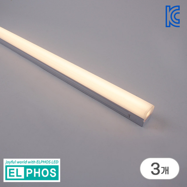 엘포스 LED 티라인 TS33 사각 라인 직부등 600mm 라인조명 매장 사무실 일자등, 15W 600mm 전구색 3개