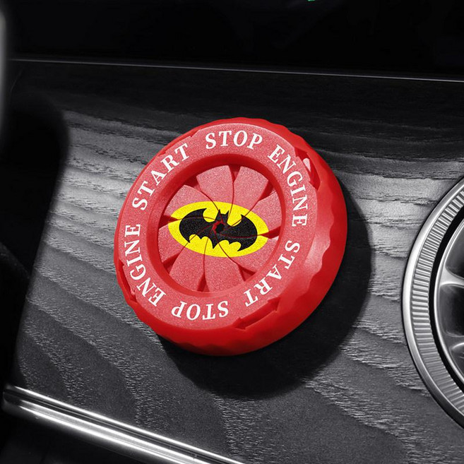 자동차 시동 버튼 보호 커버 차량용 스타트 스위치 장식 인테리어, 1개, 레드 [배트맨 에디션] 1개