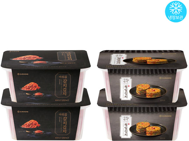 아워홈 구씨반가 갈치김치 800g x 2개 + 청잎김치 800g x 2개 총4개 / 냉장 국산 포기김치