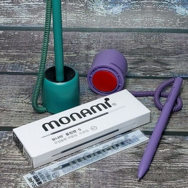 모나미 데스크볼펜 스톱펜..롤링펜-S 리필심 1다스