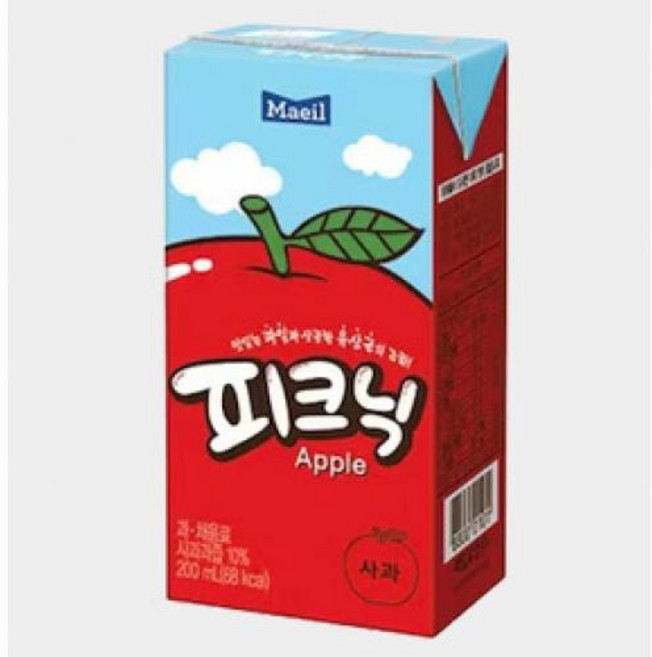 사과주스 주스팩 200ml 음료팩 48팩 24팩 x2 종이팩 음료 대용량 박스, 48개