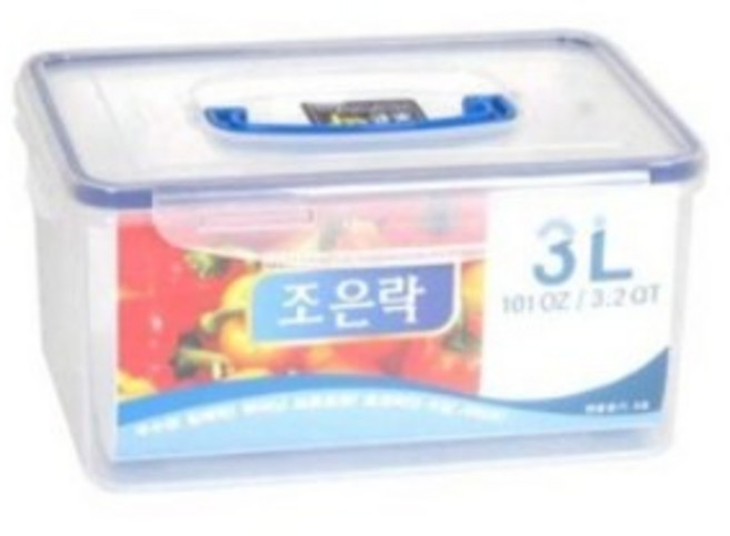 숙씨네 국산 조은락 밀폐용기 3L 반찬통 보관 용기 냉장고, 1개