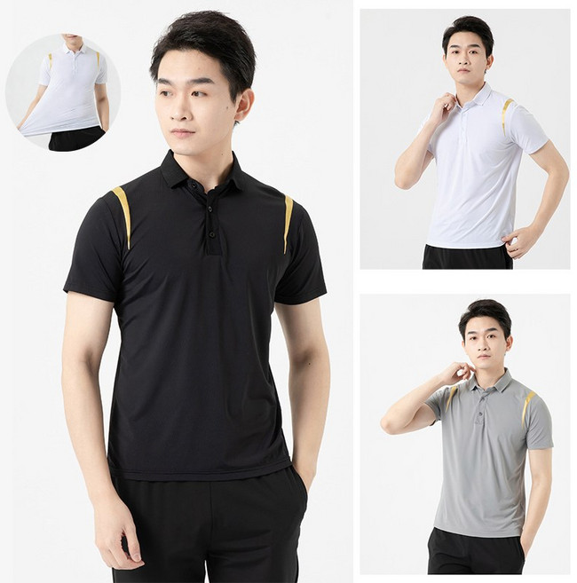 CinemaKiss 남성 여름 골프반팔티 운동복 속건 아이스 반팔 티셔츠 편한 반팔 커플 반팔티 남녀공용 QCDCL-2709