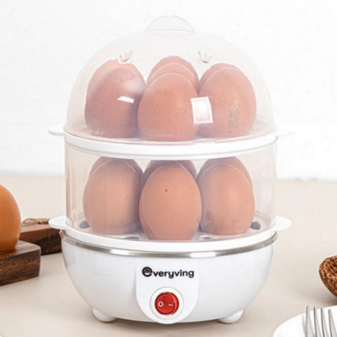 HA 계란찜기 2단 14구 판촉 생활용품 에그 쿠커 가정용 자취생 달걀 삶는기계 1인가구, 1개, 상세페이지 참조