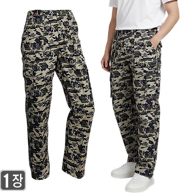 [웨어몬] WF 여름 밀리터리 야상바지 (디지털 얼룩이) 면 건빵 야외 등산 작업