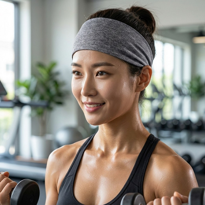 스포츠 탄력 헤어밴드, 1개, 그레이