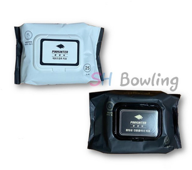 핀헌터 볼링티슈 볼링공 전용클리너 데오드란트 티슈 볼링용품, 검정볼링전용클리너티슈, 1개