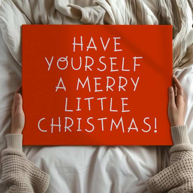 겨울 감성 크리스마스 트리 포스터 대형그림 카페 인테리어 캔버스 그림액자 43종 32-43, 43.메리 리틀 크리스마스(가로형)