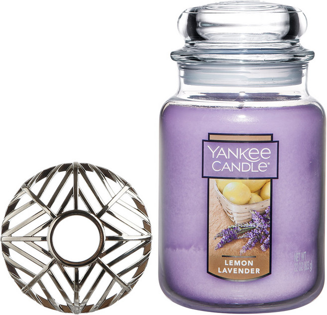 양키캔들 병 향초 623 g 일루마리드 세트, 07 프레시 컷 로즈, 01 크로스해치 브라스