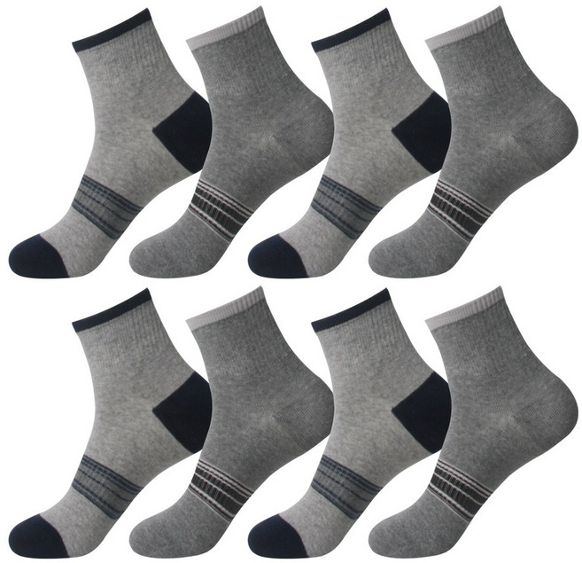 양말조아 남성용 학생 국산 특허 면100 순면 디자인 캐쥬얼 양말 중목 -8켤레