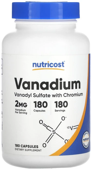 Nutricost 바나듐 2mg 캡슐 180정, 1개 - 쿠팡