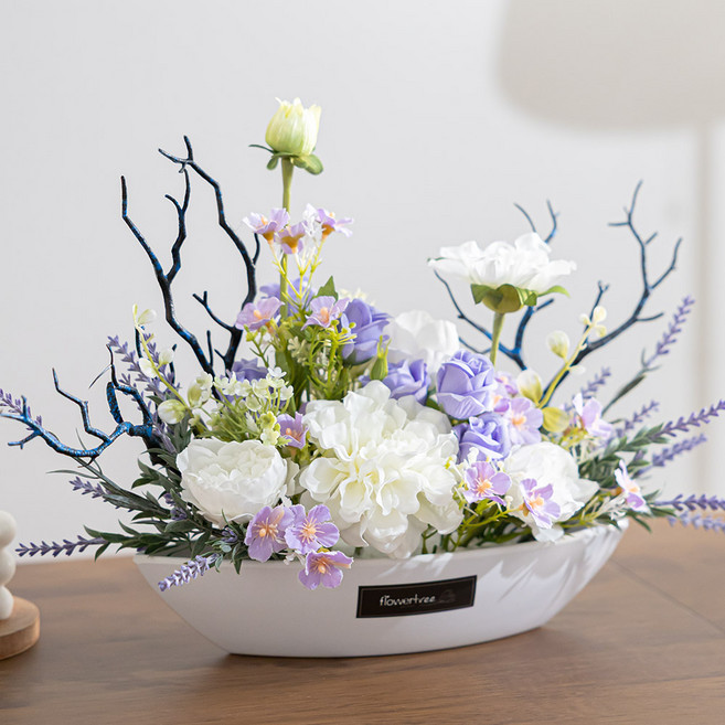 다알리아 조화 센터피스 프록스 수반 set 40cm 인테리어 꽃 테이블 행사 장식 소품 꾸미기, 단품, 1개