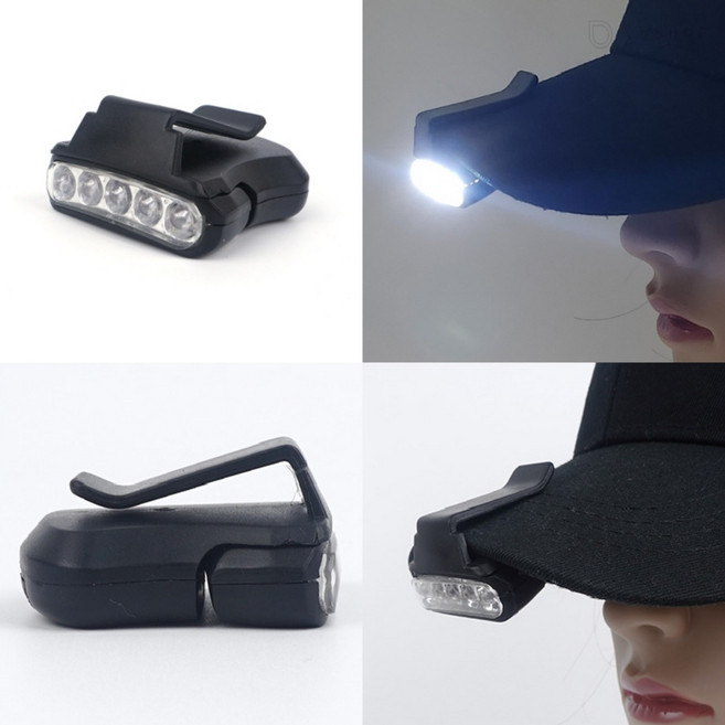 충전식 LED 5구 캡라이트 헤드랜턴 각도조절 후레쉬 야간낚시 갯바위 헤드램프, 1개, 화이트
