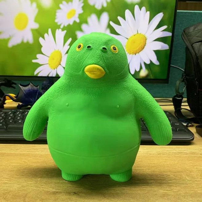 GEEKI 스퀴시 말랑이 모찌 주물럭 슬라임 장난감 피젯 토이 스트레스 볼 완화 해소 방지 오랑우탄 탄성 원숭이 재미있는 감압 게임 성인 및 용 14cm, [04] Greenhead