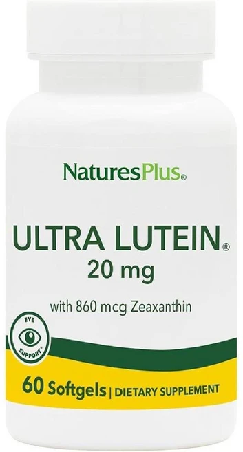 Natures Plus 울트라 루테인 - 20 mg 60 소프트젤 맥시멈 스트렝스 항산화 눈 비타민 시력 보조제 건강 증진 제아잔틴 함유 글루텐 프리 60회 제공량, 60정 - 쿠팡