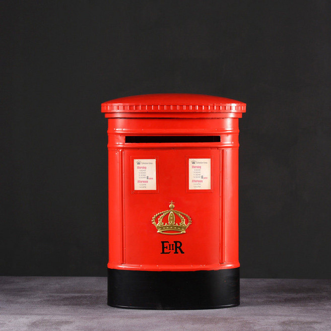 우체통 실외용 스탠드 야외 유럽식 펜션 인테리어 장식 우편함 소품, 와인 레드