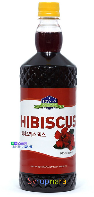 토브웰7 히비스커스 베이스 에이드 시럽 ( 차가운 음료용) 농축액, 950ml, 1개