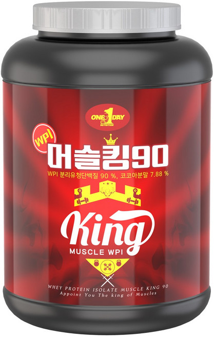 원데이뉴트리션 머슬킹 90 WPI 복합 프로틴 파우더 초코맛, 1kg, 1개