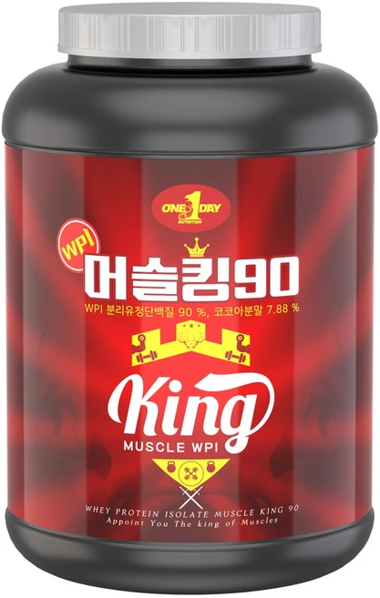 원데이뉴트리션 머슬킹 90 WPI 복합 프로틴 파우더 초코맛, 1kg, 1개 - 쿠팡