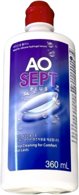 AO SEPT 에이오 셉 플러스 렌즈 세척액 소독 보존액, 15개, 360ml