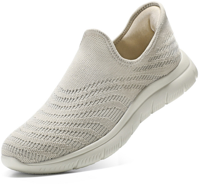 STQ 여성 슬립온 운동화 워킹화 발볼넓은 경량 니트 스니커즈 쿠션감 있는 통기성 미끄럼 방지