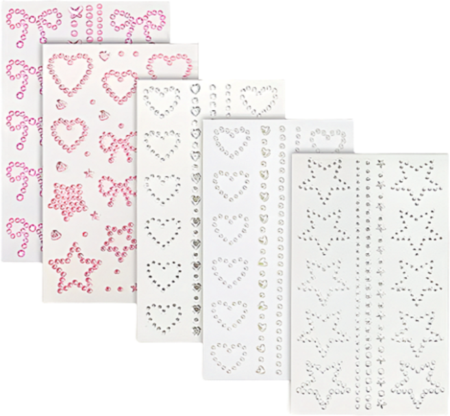 펴나나다 5종 페이스 큐빅 스티커 축제 파티 공연 소품, 1세트, 혼합색상