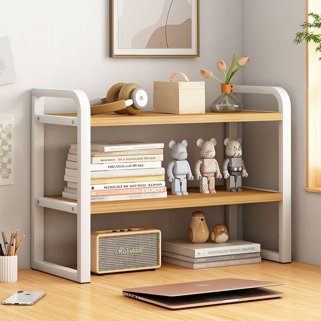거와스 높이조절 다용도 3단 책상 정리 선반, 화이트