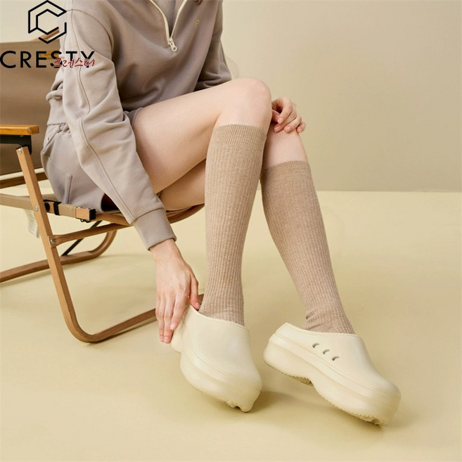 크레스티 남녀공용 초경량 다용도 털슬리퍼 겨울 EVA 미끄럼방지 기모 주방화