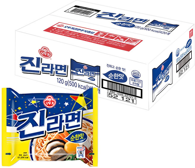 오뚜기 진라면 순한맛 120g, 20개