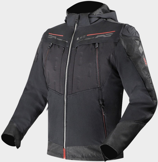 LS2 ZIRCONIUM EVO 겨울 봄 가을 3계절 바이크자켓 오토바이 방한 라이딩 자켓, 블랙